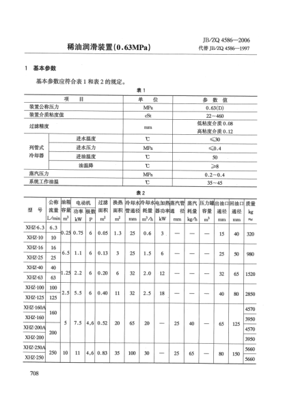 JB/ZQ 4586-2006稀油润滑装置(0.63MPa)