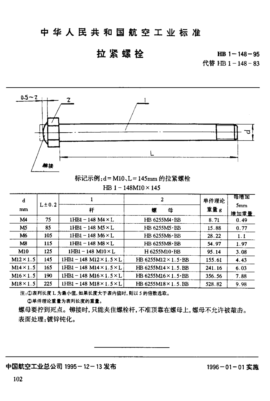 HB 1-148-1995拉紧螺栓
