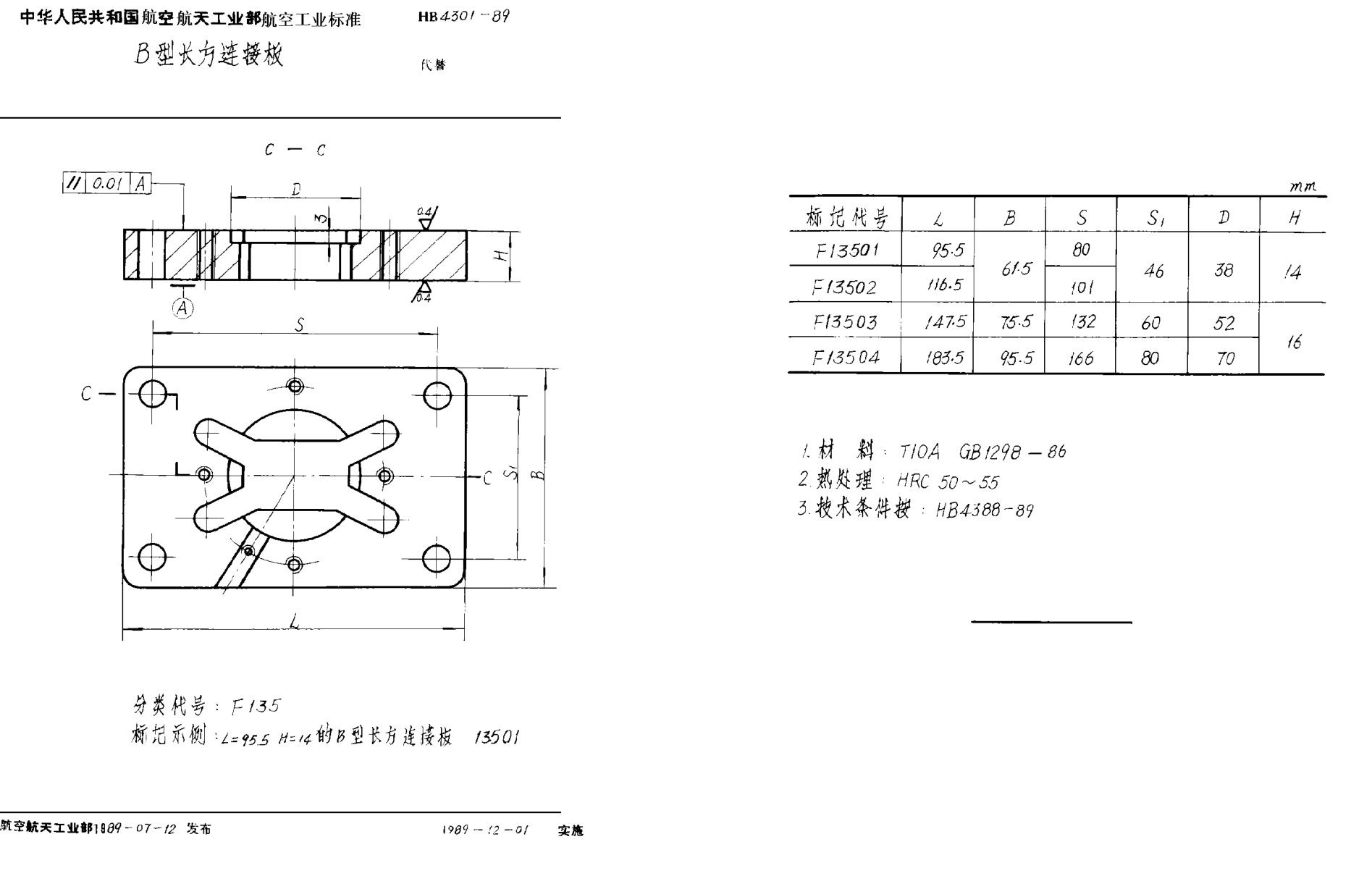 HB 4301-1989Ｂ型长方连接板