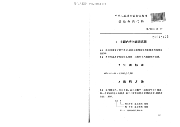 SL/T 200.13-1997 惩处分类代码
