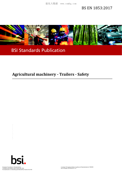 EN 1853-2017  Agricultural machinery. Trailers. Safety
