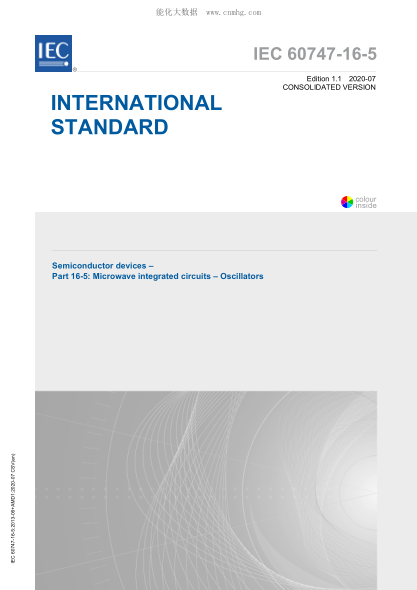 IEC 60747-16-5-2020 半导体器件--第16-5部分:微波集成电路--振荡器 Semiconductor devices &ndash; Part 16-5: Microwave integrated circuits &ndash; Oscillators