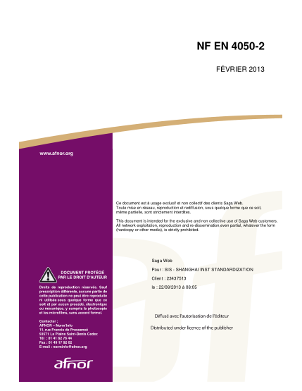 NF EN 4050-2-2013  Aerospace  series  -  Test  method  for  metallic  materials  -  Ultrasonic  inspection  of  bars,  plates,  forging  stock  and  forgings  -  Part  2  :  performance  of  test.