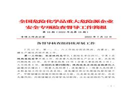 全国危险化学品重大危险源企业专项检查督导工作简报（第16期）pdf