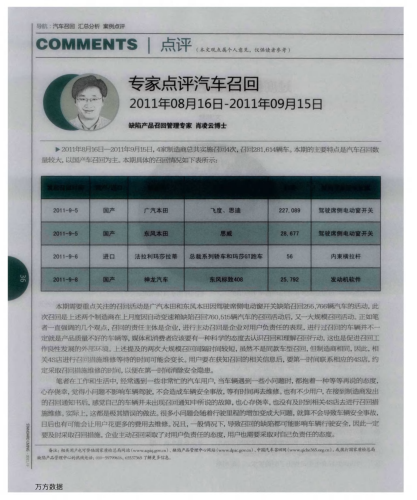 专家点评汽车召回