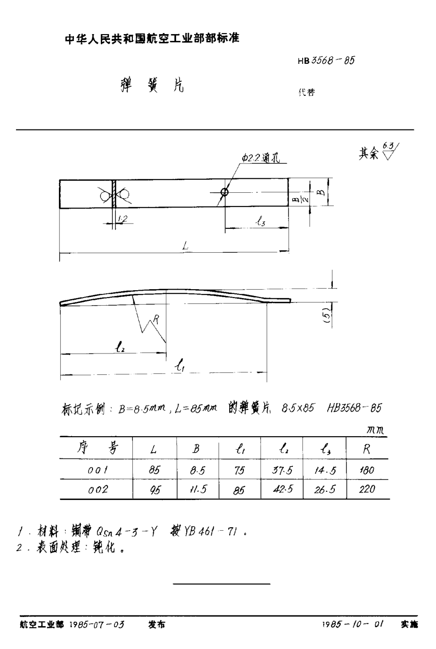 HB 3568-1985弹簧片