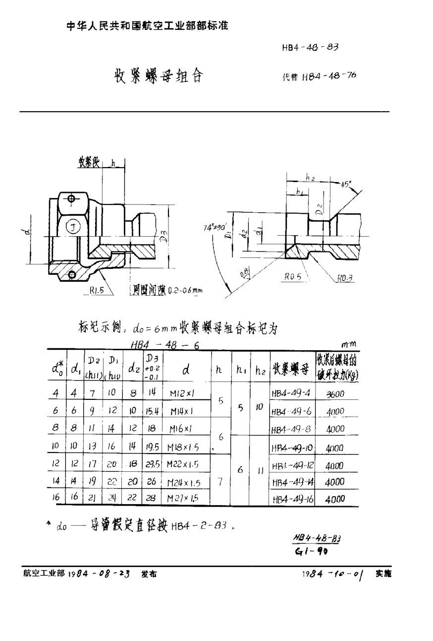 HB 4-48-1983收紧螺母组合