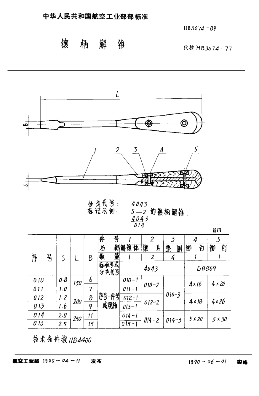HB 3074-1989镶柄解锥
