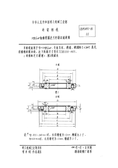 CBM 1097-19815kgf/cm2船舶管路法兰焊接双面座板