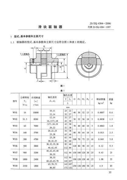 JB/ZQ 4384-2006滑块联轴器