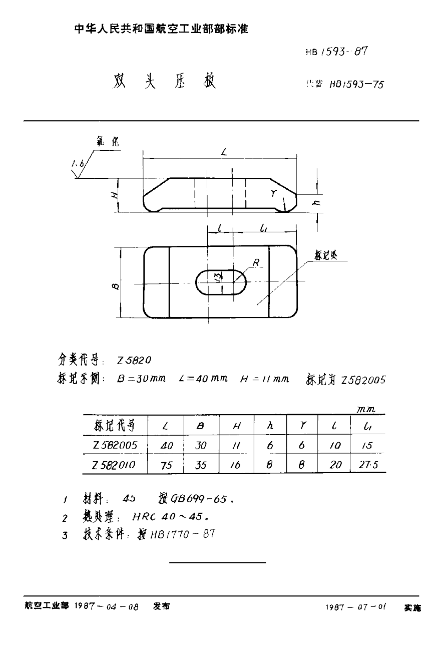 HB 1593-1987双头压板