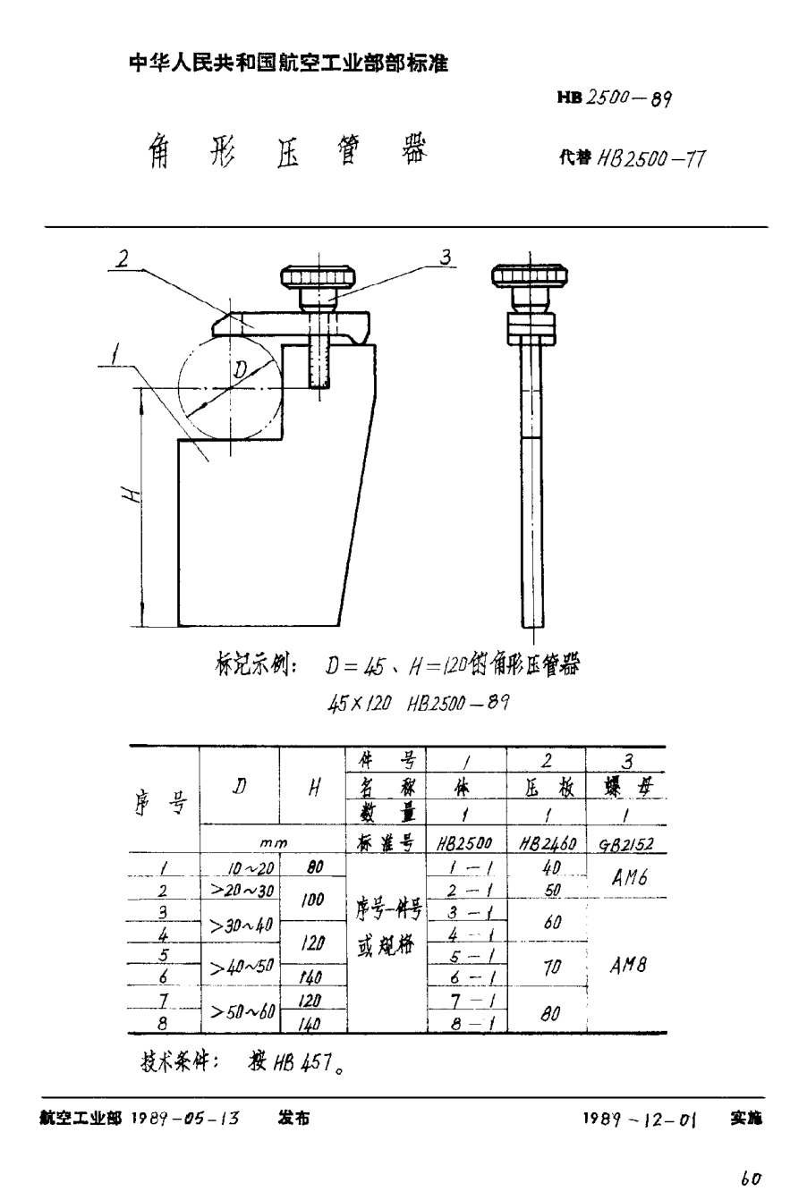 HB 2500-1989角形压管器