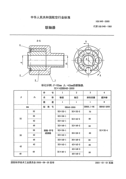 HB 945-2000联轴器