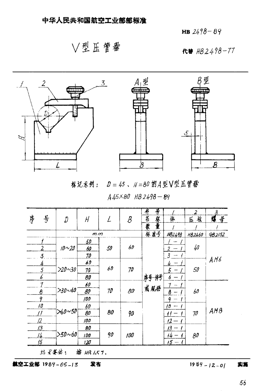 HB 2498-1989Ｖ型压管器