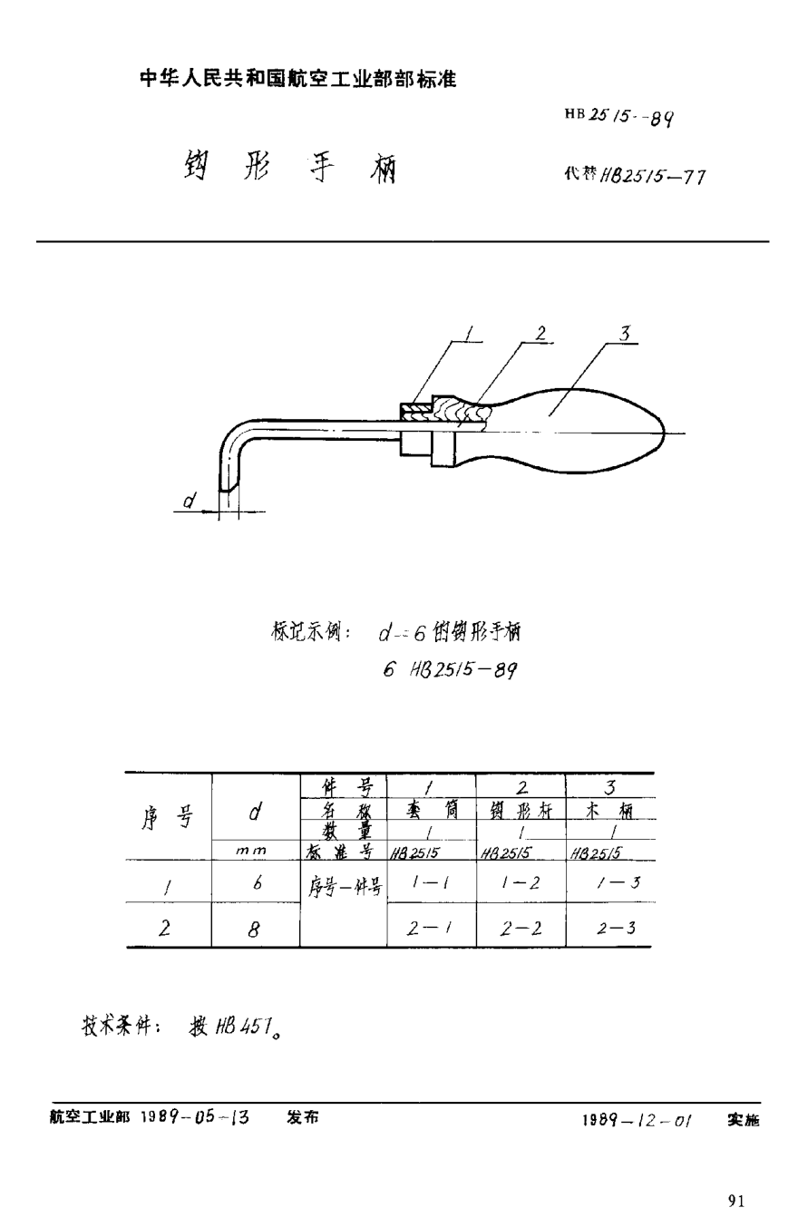 HB 2515-1989钩形手柄