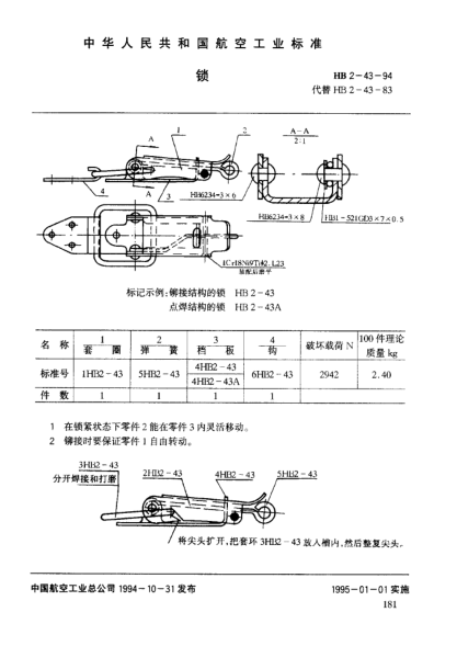 HB 2-43-1994锁