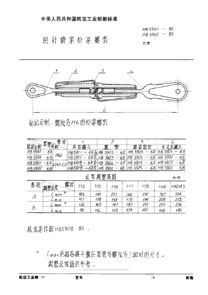 HB 5902-1985别针锁紧松紧螺套