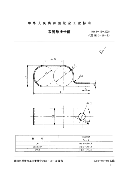 HB 3-19-2000双管悬挂卡箍