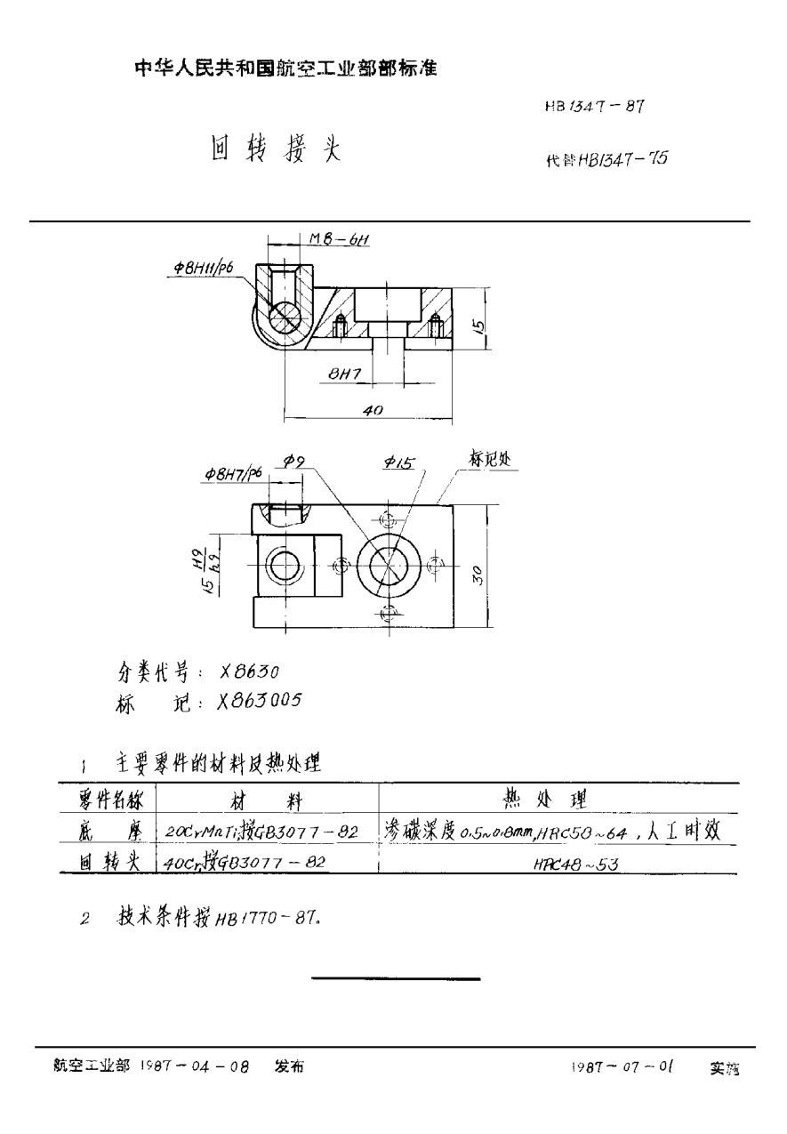 HB 1347-1987回转接头
