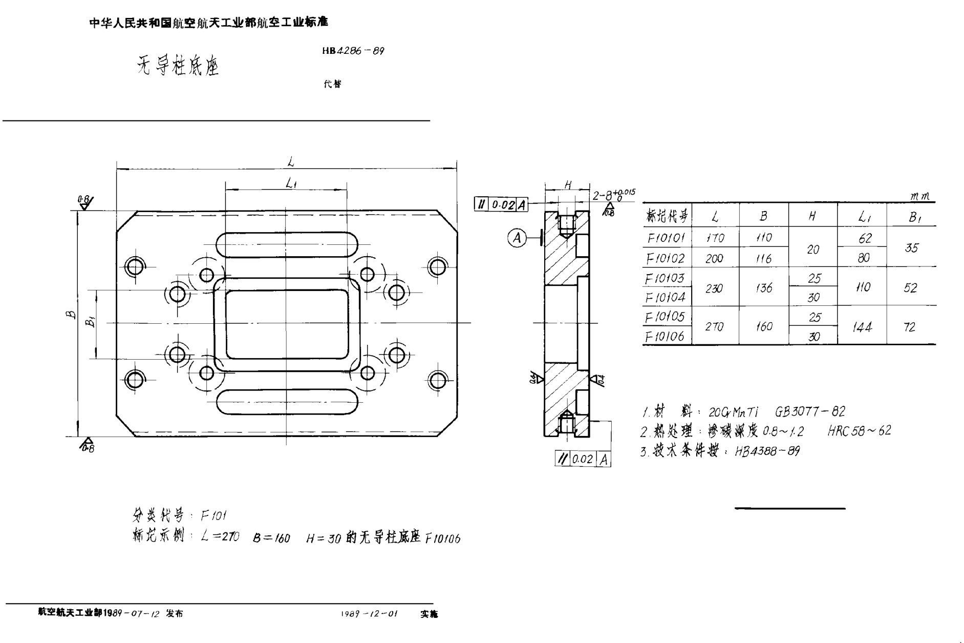 HB 4286-1989无导柱底座