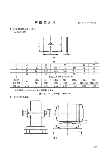 JB/ZQ 4758-2006调整垫片组