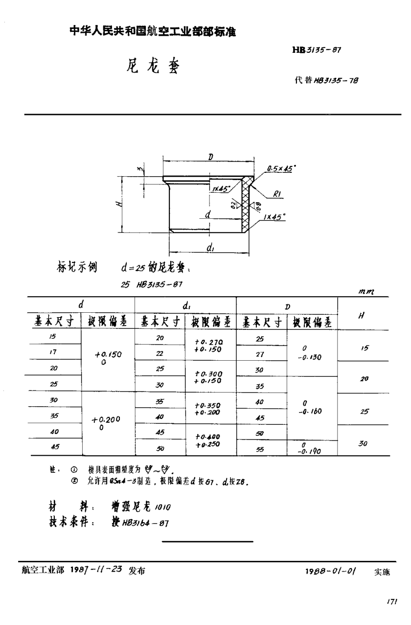 HB 3135-1987尼龙套