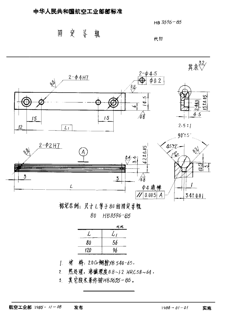 HB 3596-1985固定导轨