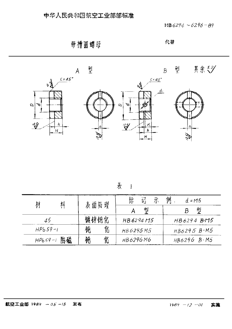 HB 6294-1989带槽圆螺母