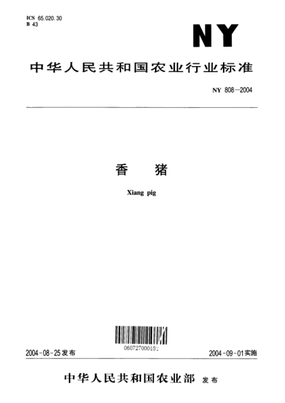 NY 808-2004香猪