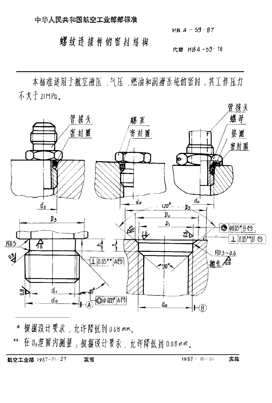 HB 4-59-1987螺纹连接件的密封结构