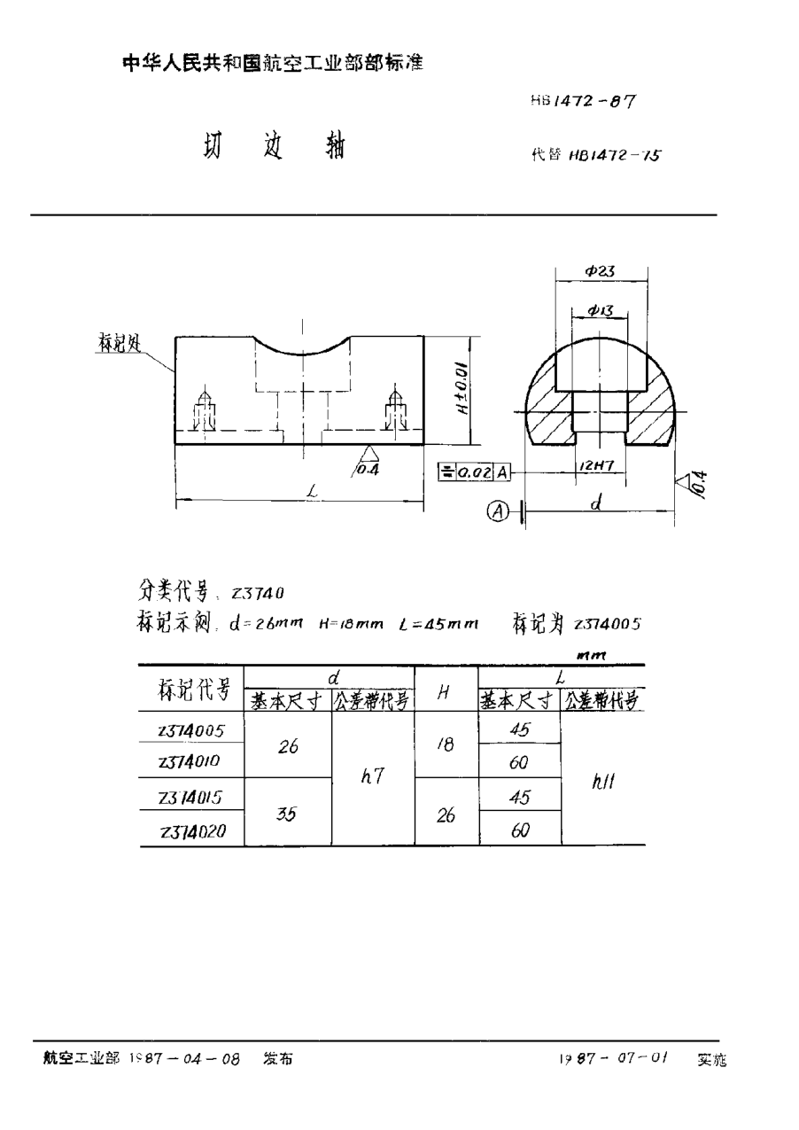 HB 1472-1987切边轴