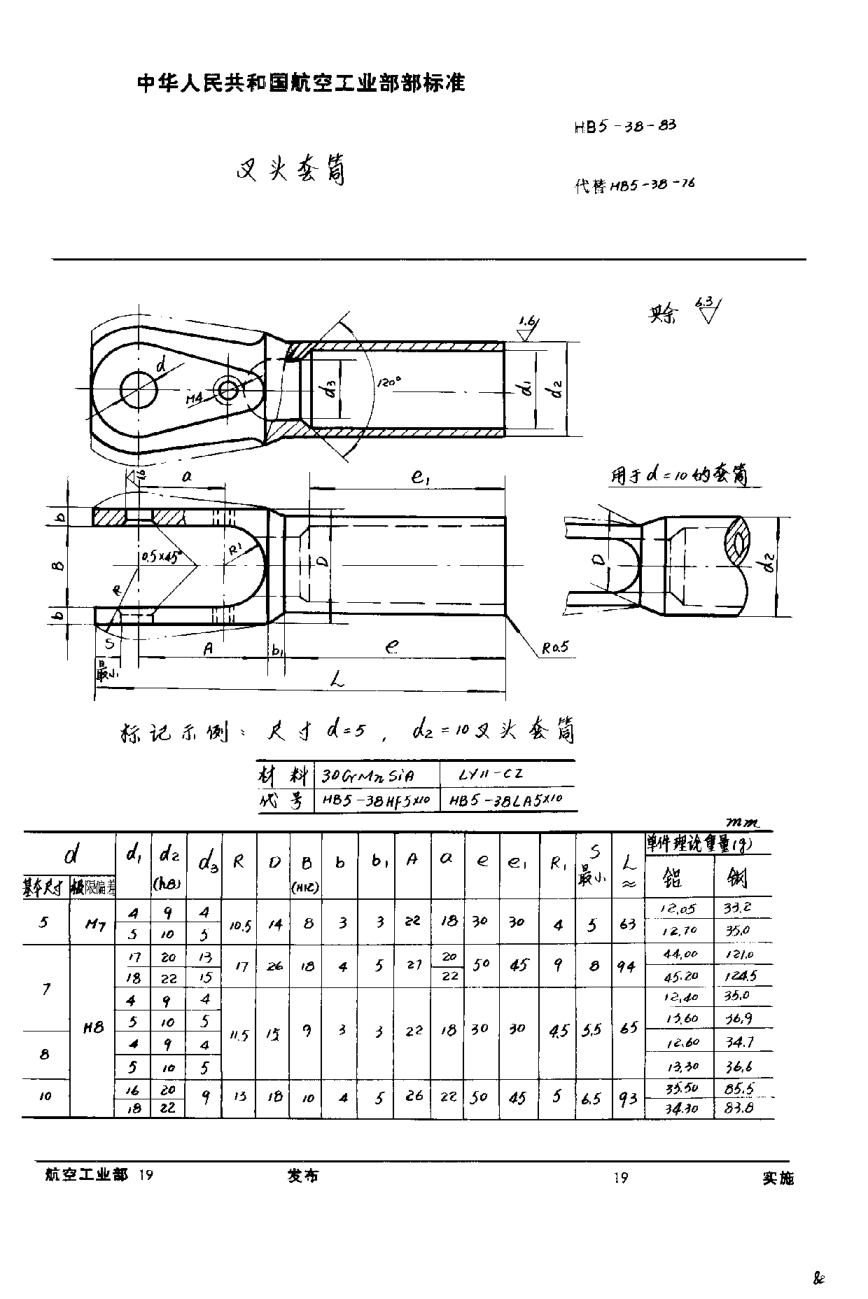 HB 5-38-1983叉头套筒