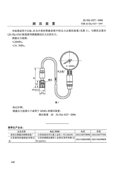 JB/ZQ 4527-2006测压装置