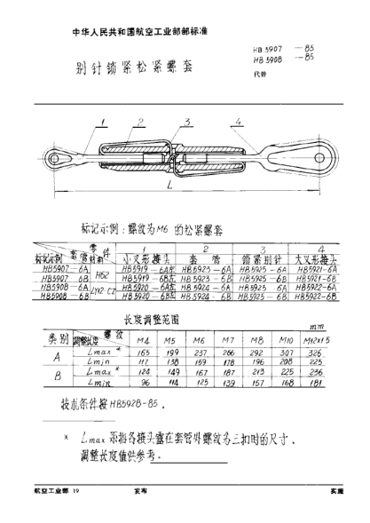 HB 5908-1985别针锁紧松紧螺套