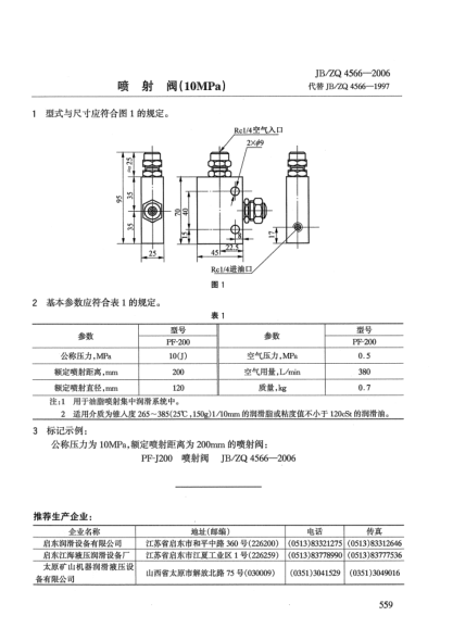 JB/ZQ 4566-2006喷射阀(10MPa)