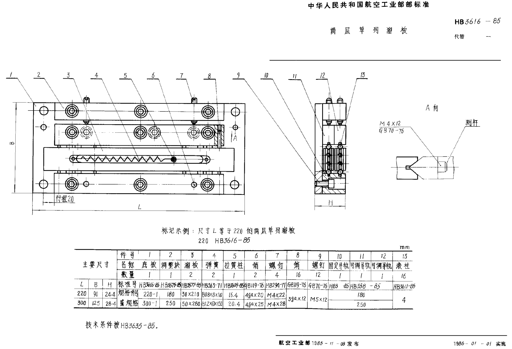 HB 3616-1985两层单列溜板