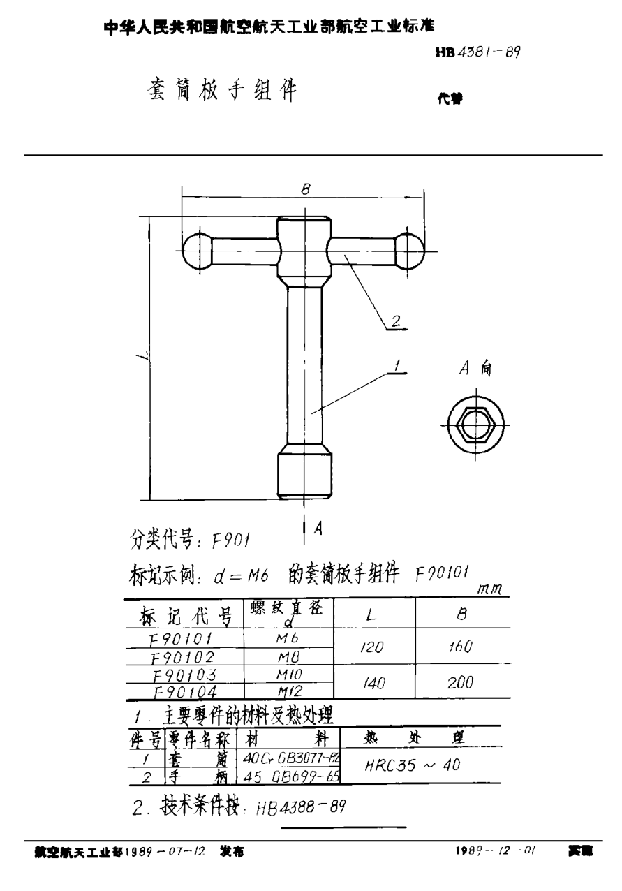HB 4381-1989套筒扳手组件