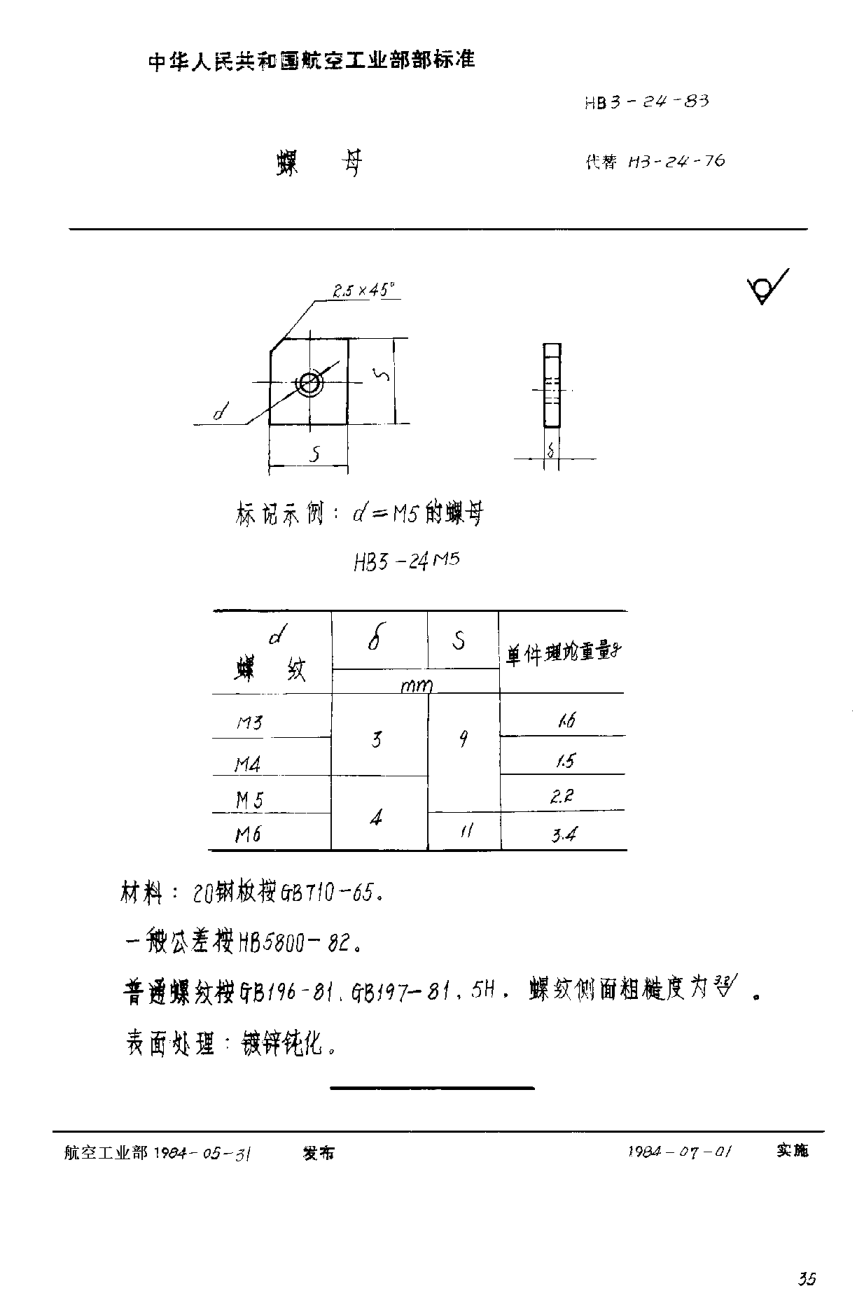 HB 3-24-1983螺母
