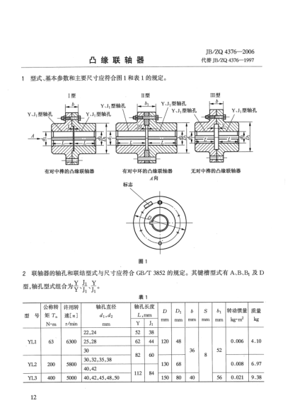 JB/ZQ 4376-2006凸缘联轴器