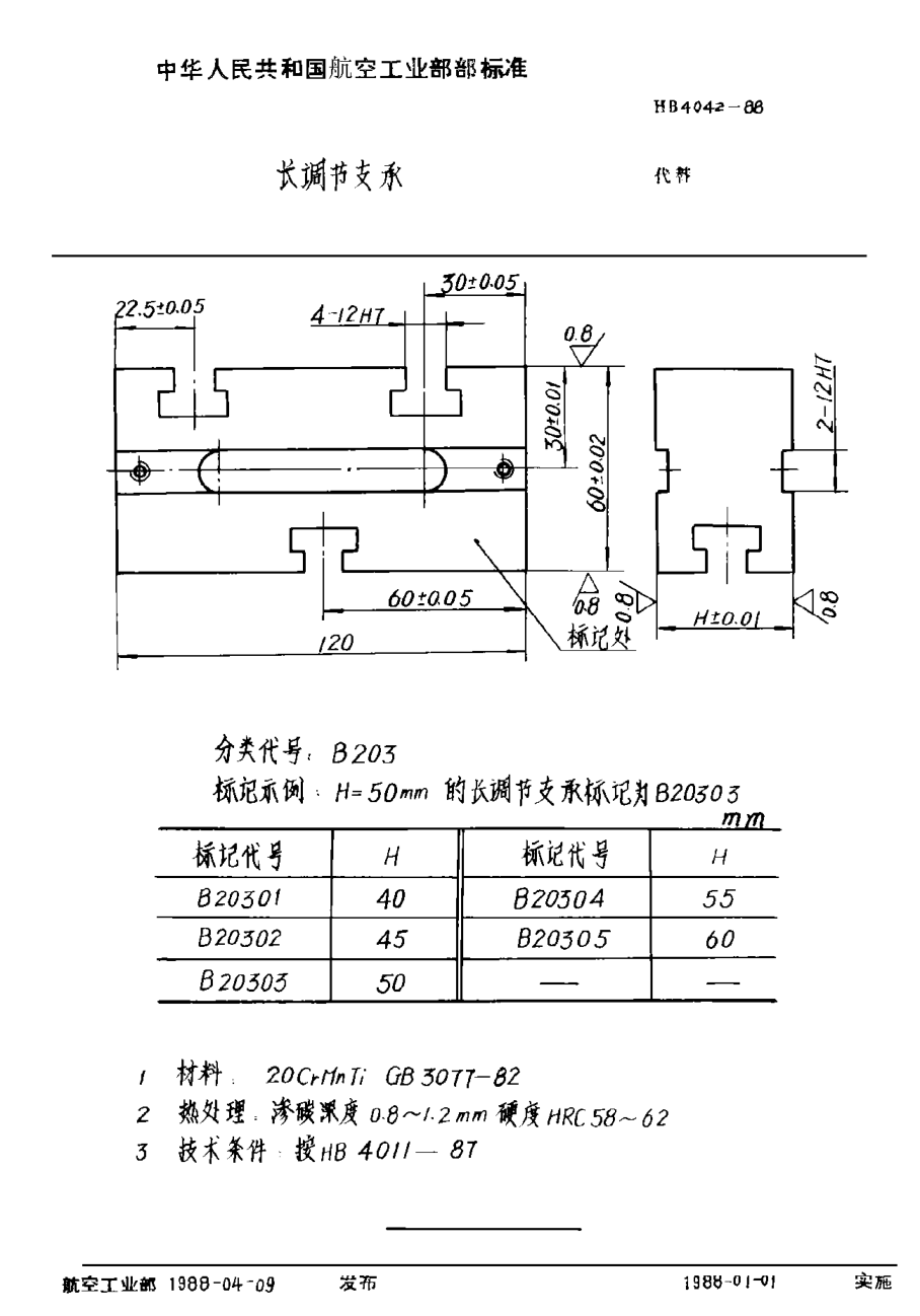HB 4042-1988长调节支承