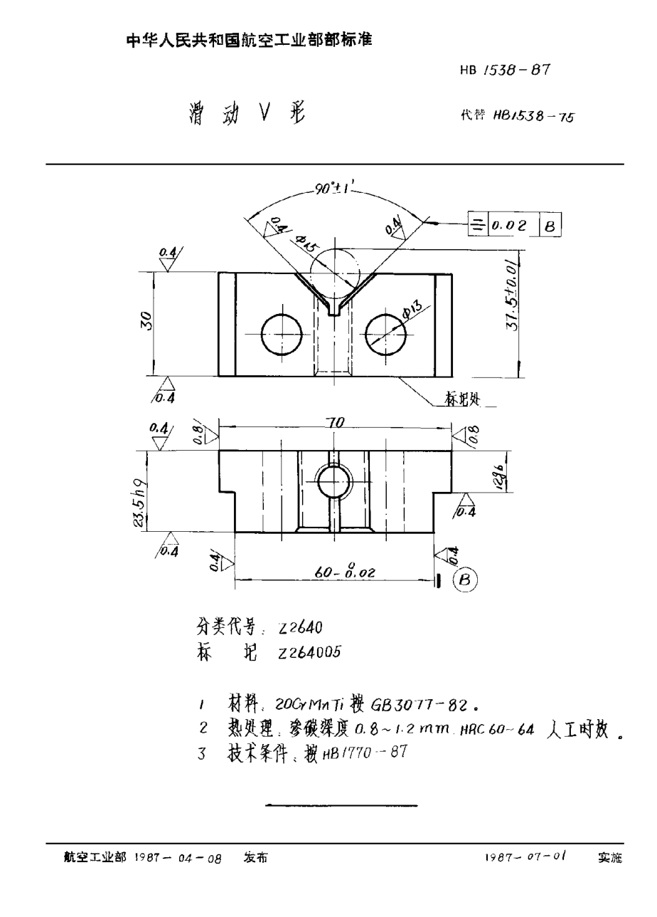 HB 1538-1987滑动Ｖ形