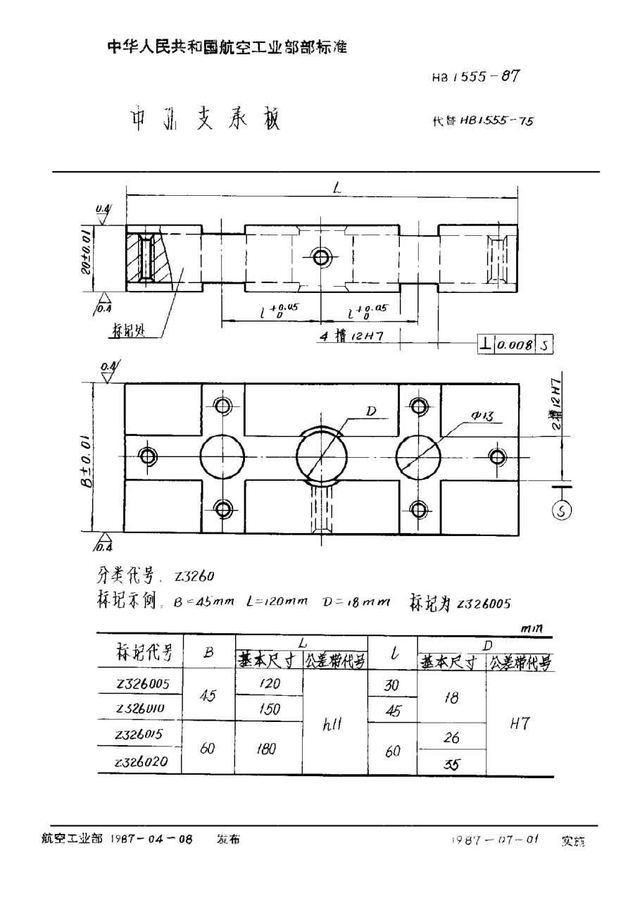 HB 1555-1987中孔支承板