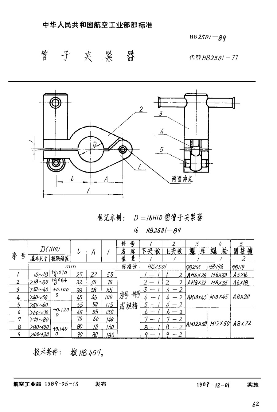 HB 2501-1989管子夹紧器