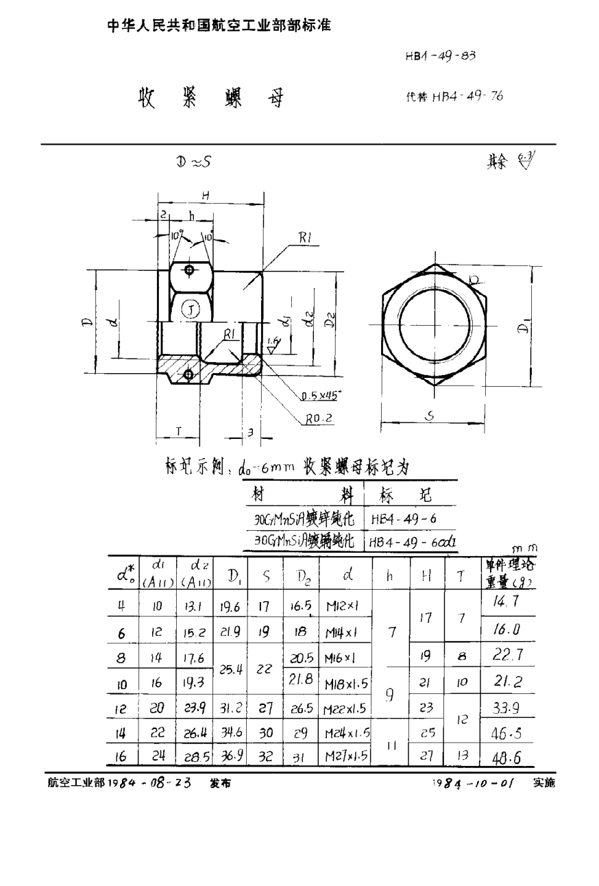 HB 4-49-1983收紧螺母