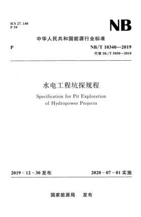 NB/T 10340-2019水电工程坑探规程
