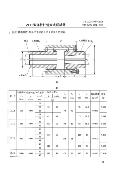 JB/ZQ 4374-2006ZLD型弹性柱销齿式联轴器