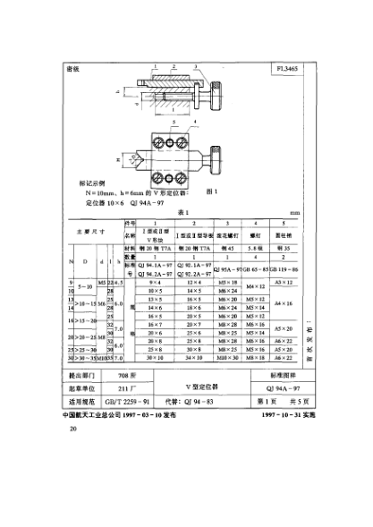 QJ 94.2A-1997机床夹具零件及部件 Ⅴ型定位器 Ⅱ型定位器