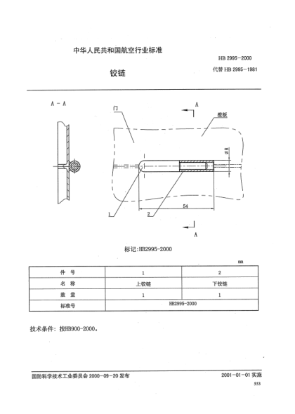 HB 2995-2000铰链