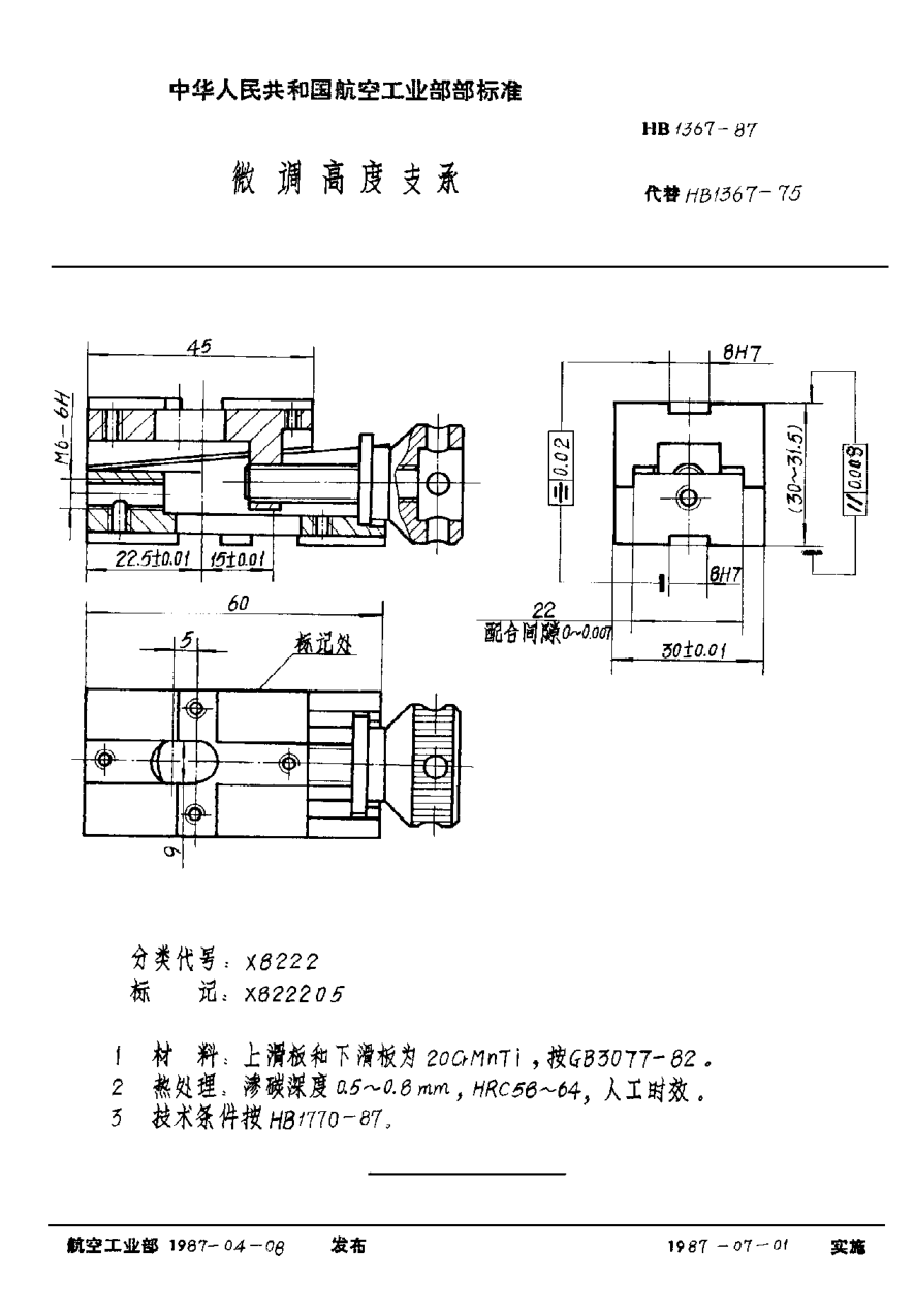 HB 1367-1987微调高度支承