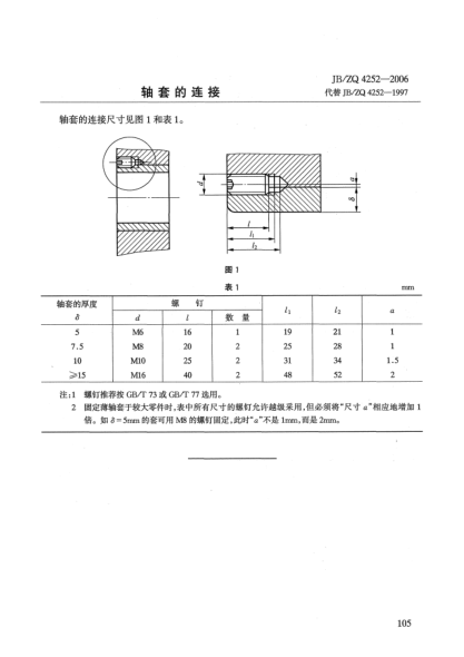 JB/ZQ 4252-2006轴套的连接